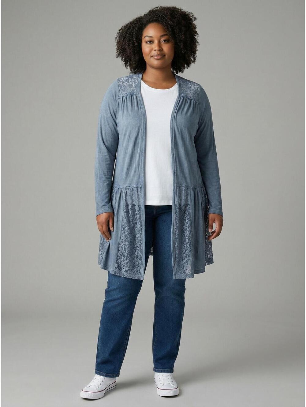 POL NWOT Open Cardigan - S (M & L, too) - Dusty Blue